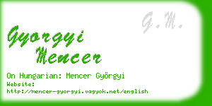 gyorgyi mencer business card